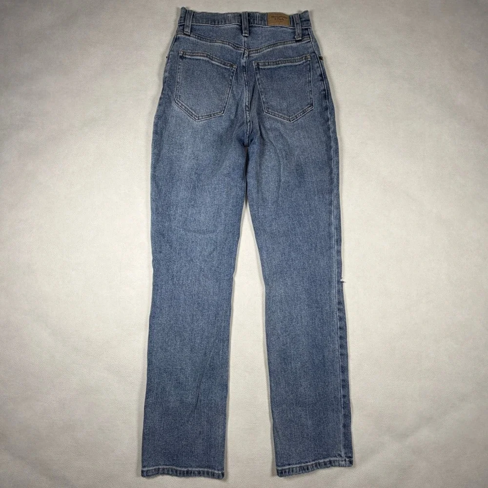 Abercrombie & Fitch 90s Straight‎ Ultra High Rise Curve Love Jeans Blue 24 00R